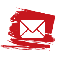 logo nous contacter sur fond rouge